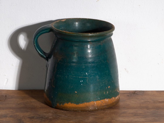Antique folk glazed pottery pot – Central Europe, circa 1930 – Plant pot, Rustic (photo 26 of 40)