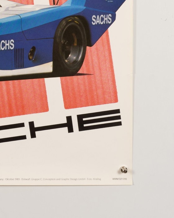 Image 1 of Porsche vince la Can Am – Poster originale vintage Porsche del 1983 di Gruppe C – Motorsport anni '80 – 102x76 cm