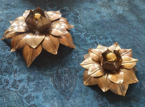 Image 1 of Juego XL de apliques florales de pared/techo - Banci Firenze - Mid-Century - Hollywood Regency