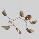 Lámpara de araña moderna de mediados de siglo de latón Stingray, lámpara Sputnik de 8 brazos hecha a mano, disco curvo personali