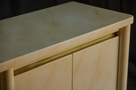 Image 1 of Faux-Marble Lacquered Sideboard by Jean Claude Mahey, France, 1970s