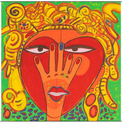 Corneille "Portrait Imaginaire VIII" Signed silkscreen on canvas-Infinity Resale 