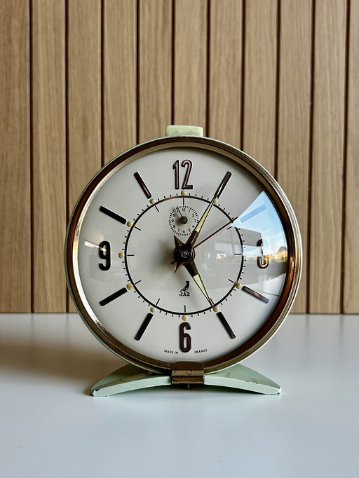 Vintage JAZ wekker mintgroen jaren 60 Frankrijk