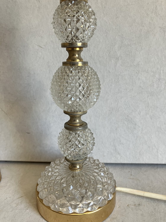 Image 1 of Palme & Walter / Lampada da tavolo in cristallo di metà secolo Palwa