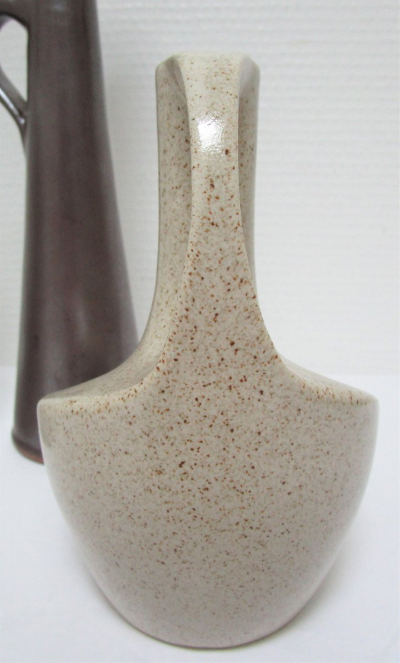 Image 1 of three soliflore vases stoneware ceramic vintage porcelain