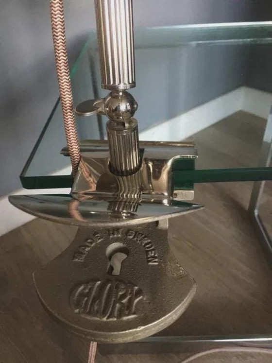 Glory industrial clamp lamp, chrome reflector shade, Germany, 1950s, Table lamps, Metal, Silver (photo 5 of 7)