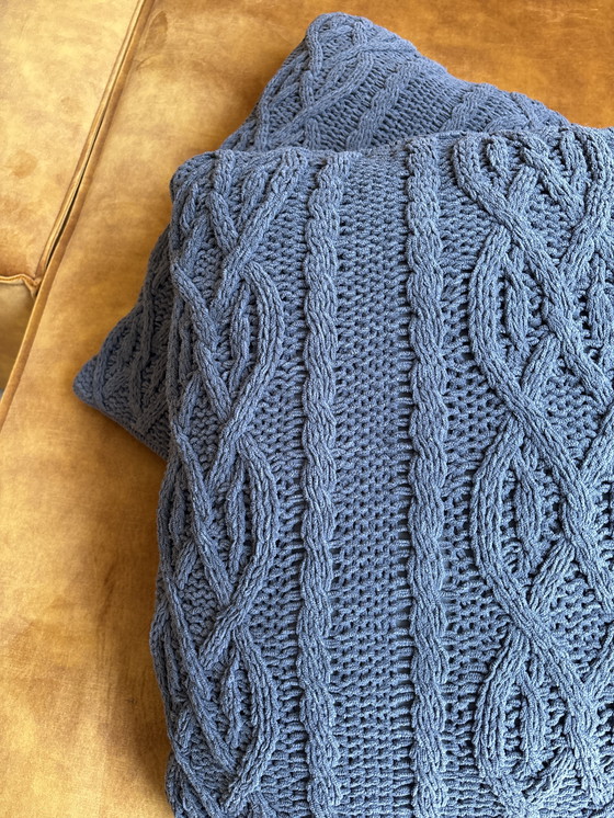 Image 1 of Coussin décoratif, gris, tricoté, 60x60