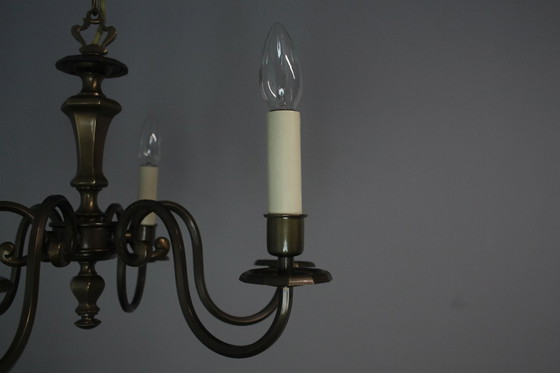 Image 1 of Vintage kroonluchter met zes armen, jaren 1970.