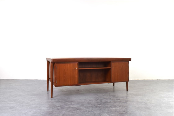 Image 1 of Danish Teak Freestanding Desk by Ib Kofod-Larsen for Faarup Møbelfabrik, 1960s