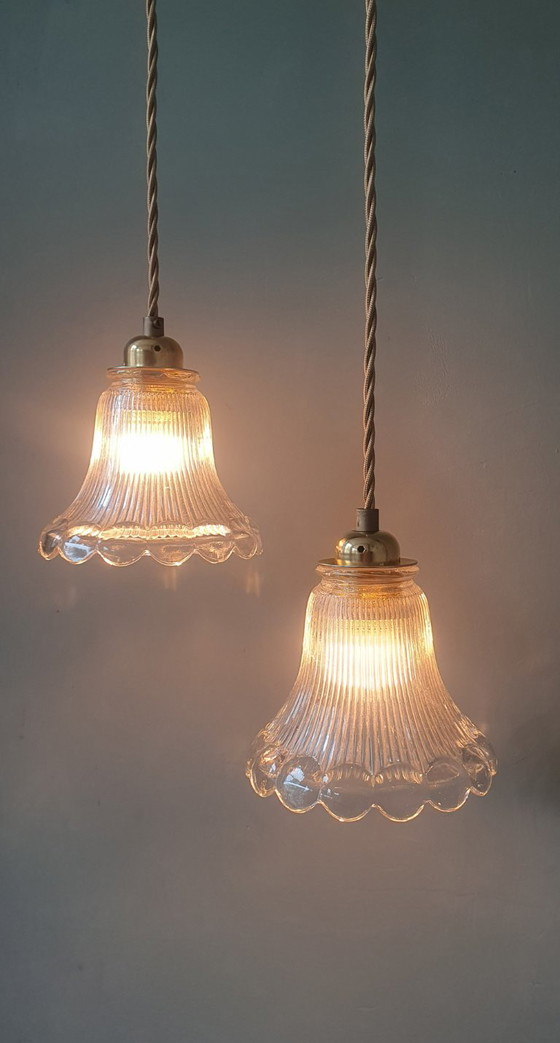 Set of 2 Holophane pendant lamps, Art Deco – Metal (photo 2 of 23)