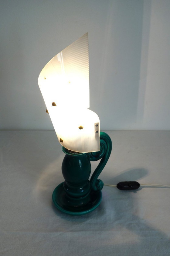 Image 1 of 1950s ceramic and plastic table lamp