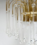 Lampadario a cascata in vetro di Murano XL, anni '70