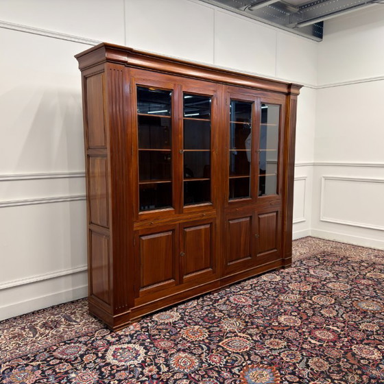 Classic English Bookcase with Columns – Glass, Wood (photo 3 of 20)