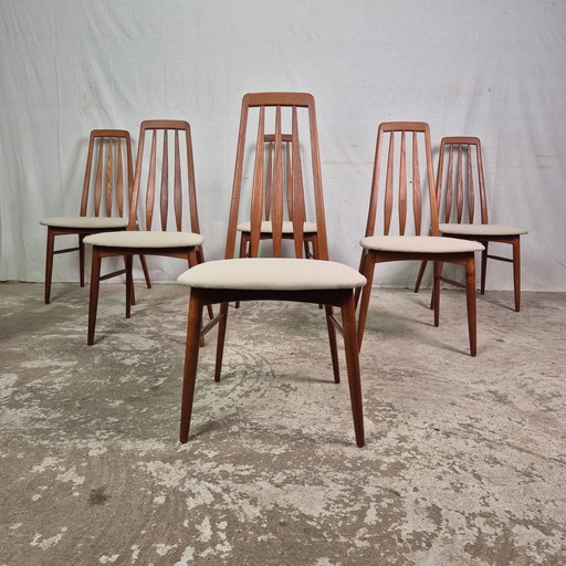 6x Niels Koefoed 'Eva' chair, vintage Danish dining chair