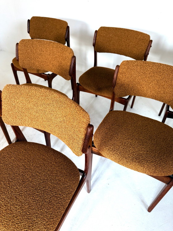 6x restored Dining chairs, Erik Buch ‘60 – Wood, Textile (photo 9 of 15)