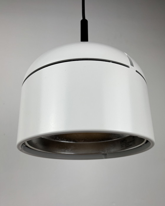 Image 1 of Staff Leuchten Arnold Berges Duo Matte white Vintage Pendant Lamp, Space Age, 70s, Mid Century, Industrial design, Germany 1970s