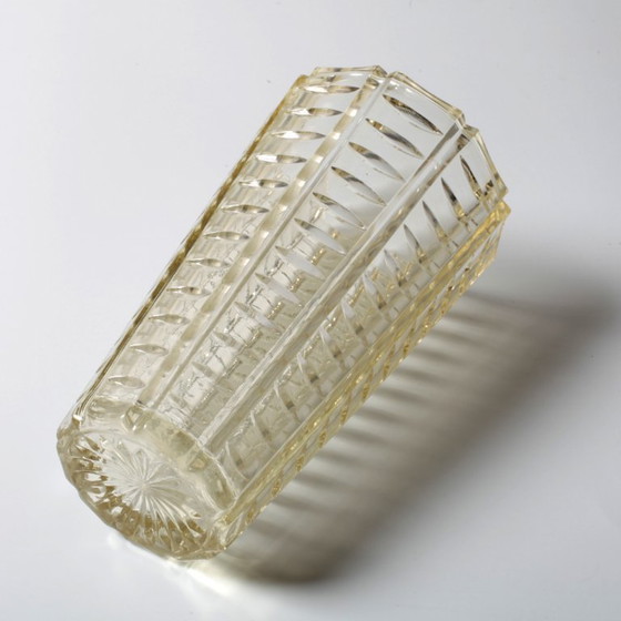 Image 1 of Vase à fleurs en verre jaune pâle, style milieu du siècle / Fidenza / Italie / années 1950