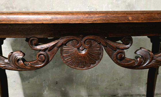 Image 1 of Mesa auxiliar de roble macizo – estilo Luis XV – finales del siglo XIX