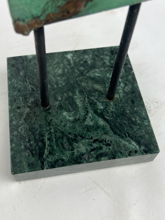 Kunstwerk brons - Pieter Kortekaas (vermoedelijk), Beeldhouwkunst, Marmer, Zwart (foto 5 van 5)