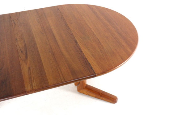 Image 1 of Deense ronde 2x verlengbare eettafel gerestaureerd vintage teak