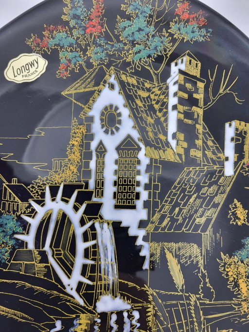 Decorative plate, Longwy enamels, France, 1950