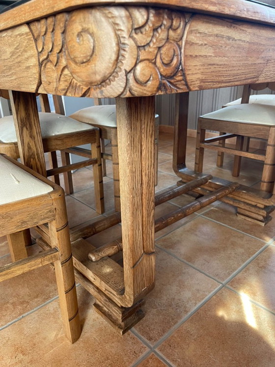 Buffet, miroir, vitrine, table et 6 chaises – Buffet bas, Wood (photo 9 of 10)