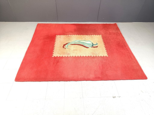 Alfombra grande anudada a mano, década de 1990