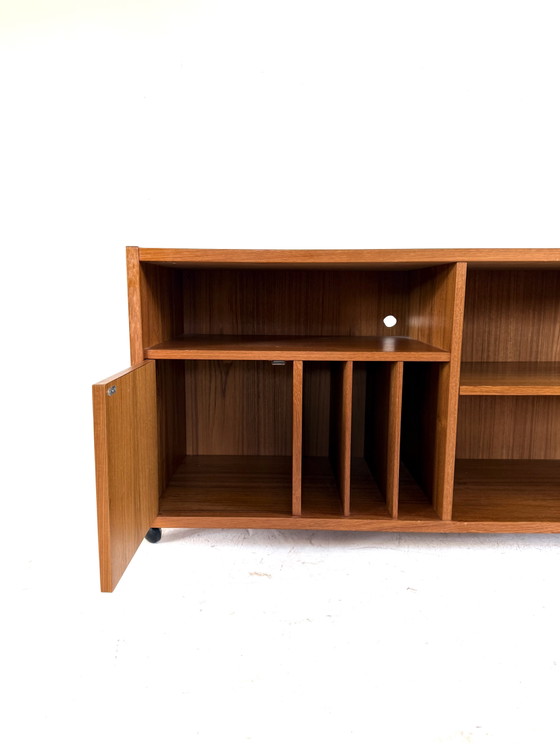 Mobile TV/mobile LP vintage in teak, Danimarca, Bornholm Møbelfabrik '70 – Mobili TV, Wood, Metal (photo 4 of 11)