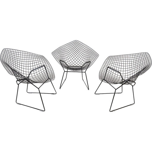 Ensemble de 3 chaises Diamond vintage par Harry Bertoia pour Knoll International, 1970