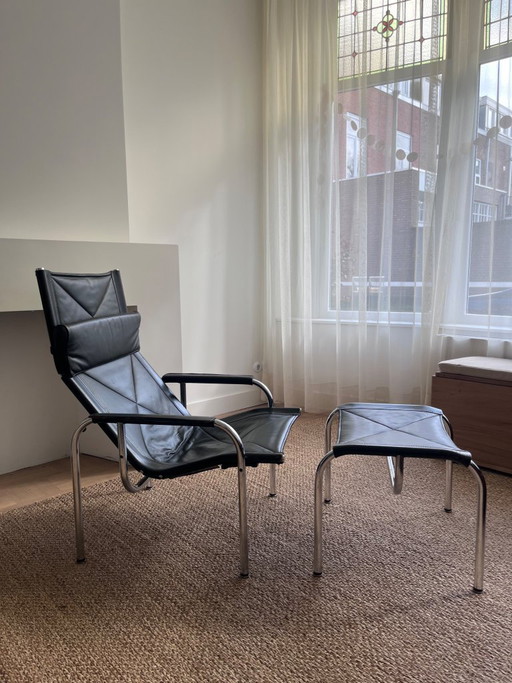 3er-Set | Hans Eichenberger HE1106 Lounge-Sessel + HE1104 Hocker | Strassle | Schweizer Design aus den 1970er Jahren