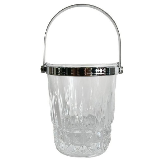 Vintage Cristal d'Arques Kristall-Eiskübel aus den 1960er Jahren – tafelaccessoires, Crystal, Chrome