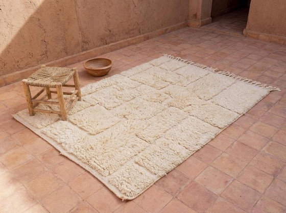 Image 1 of Authentiek wit Berberkleed van zuivere wol, 1,5/2,5 m