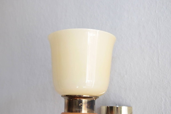 Image 1 of Set of 2 wall lamps brass glass shade 80s J Vintage