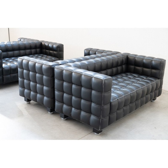 Image 1 of Set of 4 vintage Kubus sofas by Josef Hoffmann for Wittmann, Austria 1980