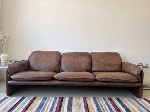Divano a 3 posti in pelle Original De Sede DS-61 – marrone cognac