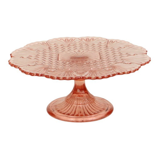 Image 1 of Plato para pastel Rosaline rosa estilo Art Déco