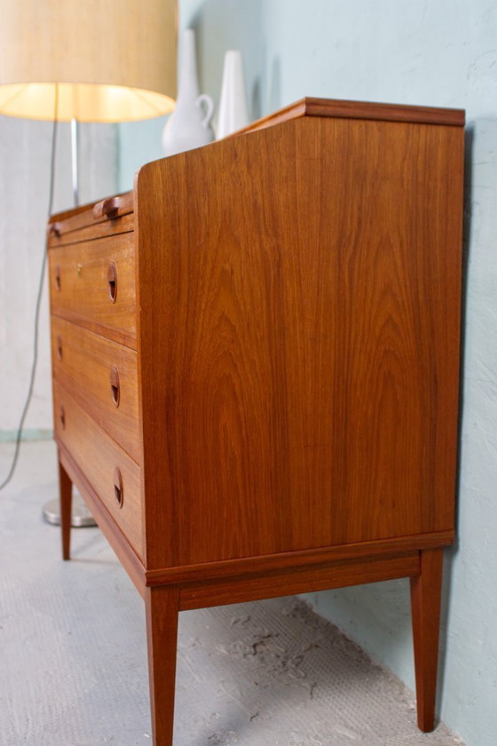 Image 1 of Vintage teakhouten secretair bureau, ladekast, Deens Riis Antonsen