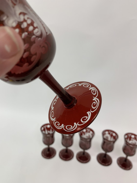 Image 1 of Set di 8 bicchieri e vasi di cristallo Egermann Bohemian