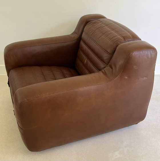 Image 1 of Poltrona prototipo in similpelle marrone di Michel Ducaroy, Francia, anni '70