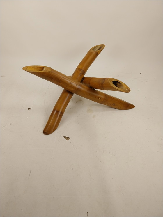 Image 1 of 1 x bamboe en glad salontafel 1970's 107 x 38cm 