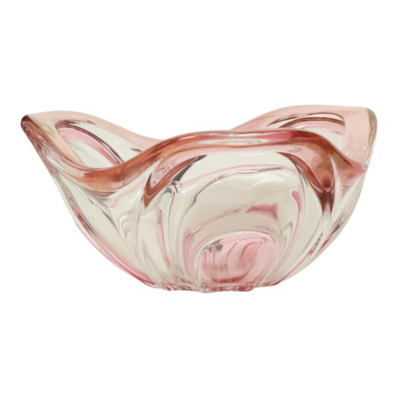 Image 1 of Vintage Murano Schaal Fruitschaal Roze Glas Sixties
