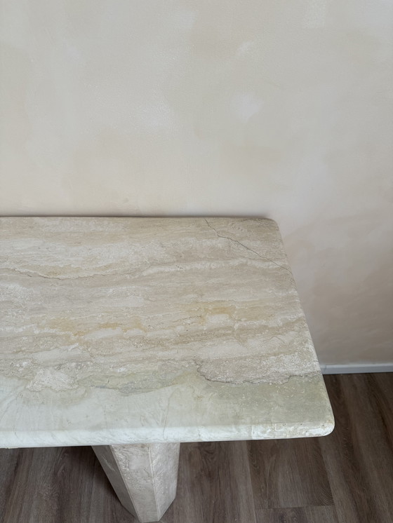 Image 1 of Travertine side table 
