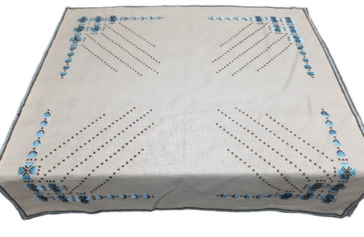Vintage handbestickte Tischdecke 71 x 69 cm