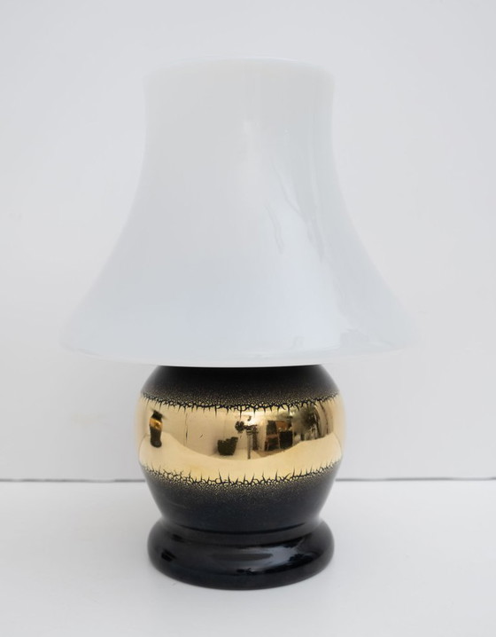 Image 1 of Paire de lampes de table champignon en verre de Murano italien, style moderne du milieu du siècle, années 1970