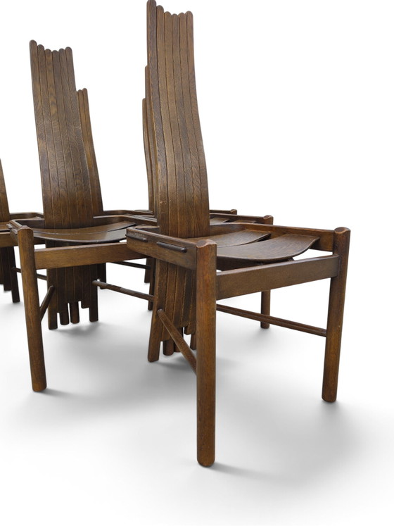 Sillas de comedor de respaldo alto Allmilmo – Textile, Wood (photo 6 of 8)