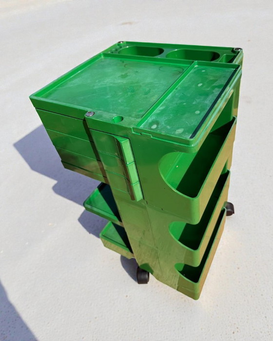 Image 1 of Chariot d'artiste Boby B33 original, de couleur verte, conçu par Joe Colombo pour Bieffeplast dans les années 1970.
