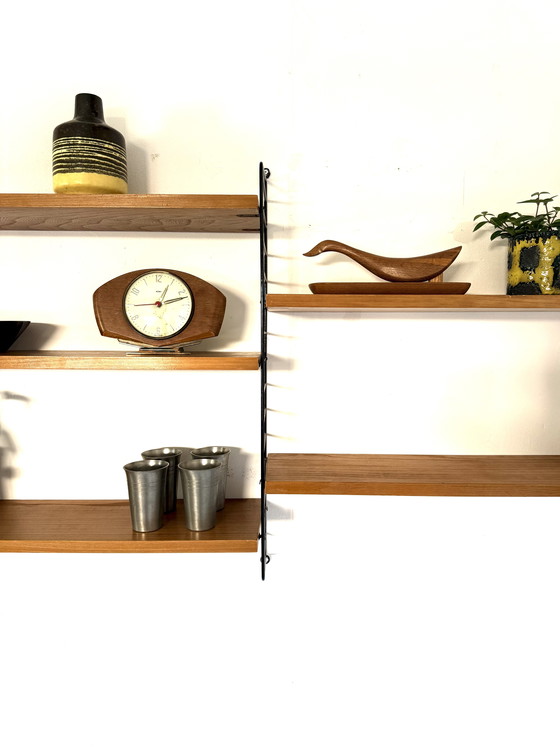 Image 1 of Vintage modular teak wall rack, Nisse String ‘60
