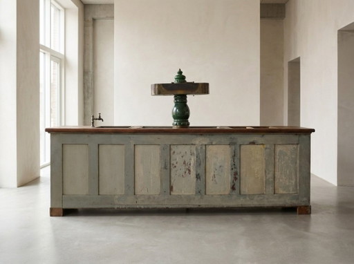 Vintage SKJOLD – Mostrador de Tienda Histórico con Grifo Original Diseño Industrial Loft