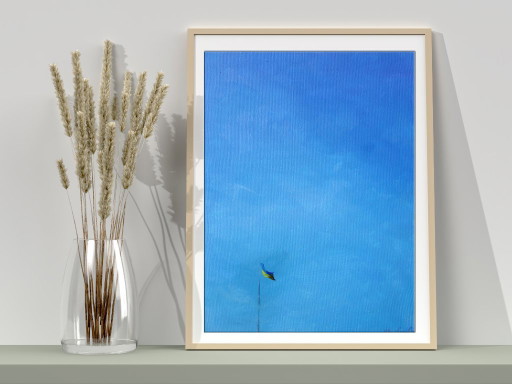 Original Oil Painting Modern Art Symbolism Sky Minimalism Flag – schilderijen tekeningen, Canvas (photo 2 of 7)