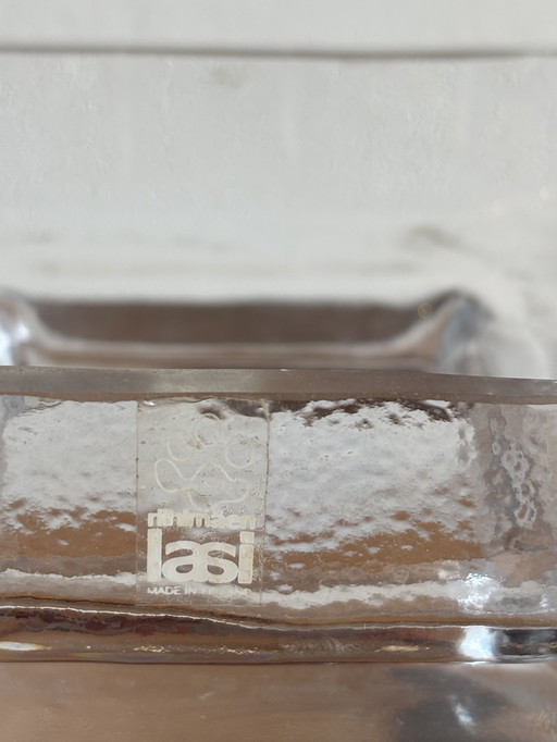 Vase vintage en verre finlandais Riihimäen Lasi